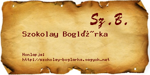 Szokolay Boglárka névjegykártya